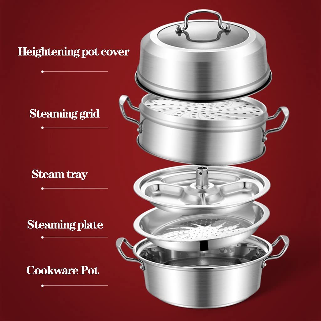 Amazon｜蒸し鍋 3段 蒸し器 蒸しもの鍋 蒸鍋 厚い鍋 両手鍋 蒸器 満菜